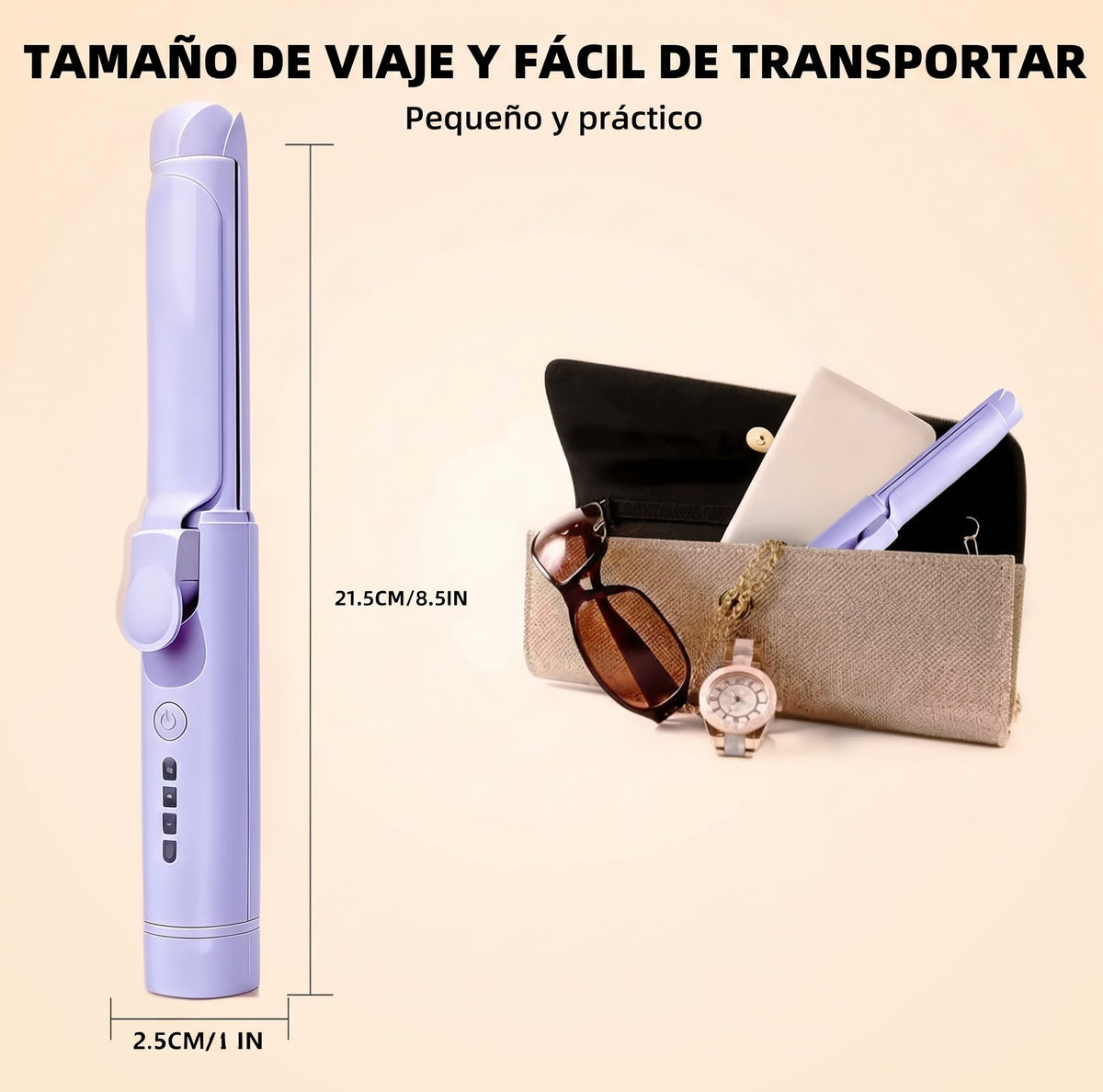 Rizador y Alisador Portátil Inalámbrico